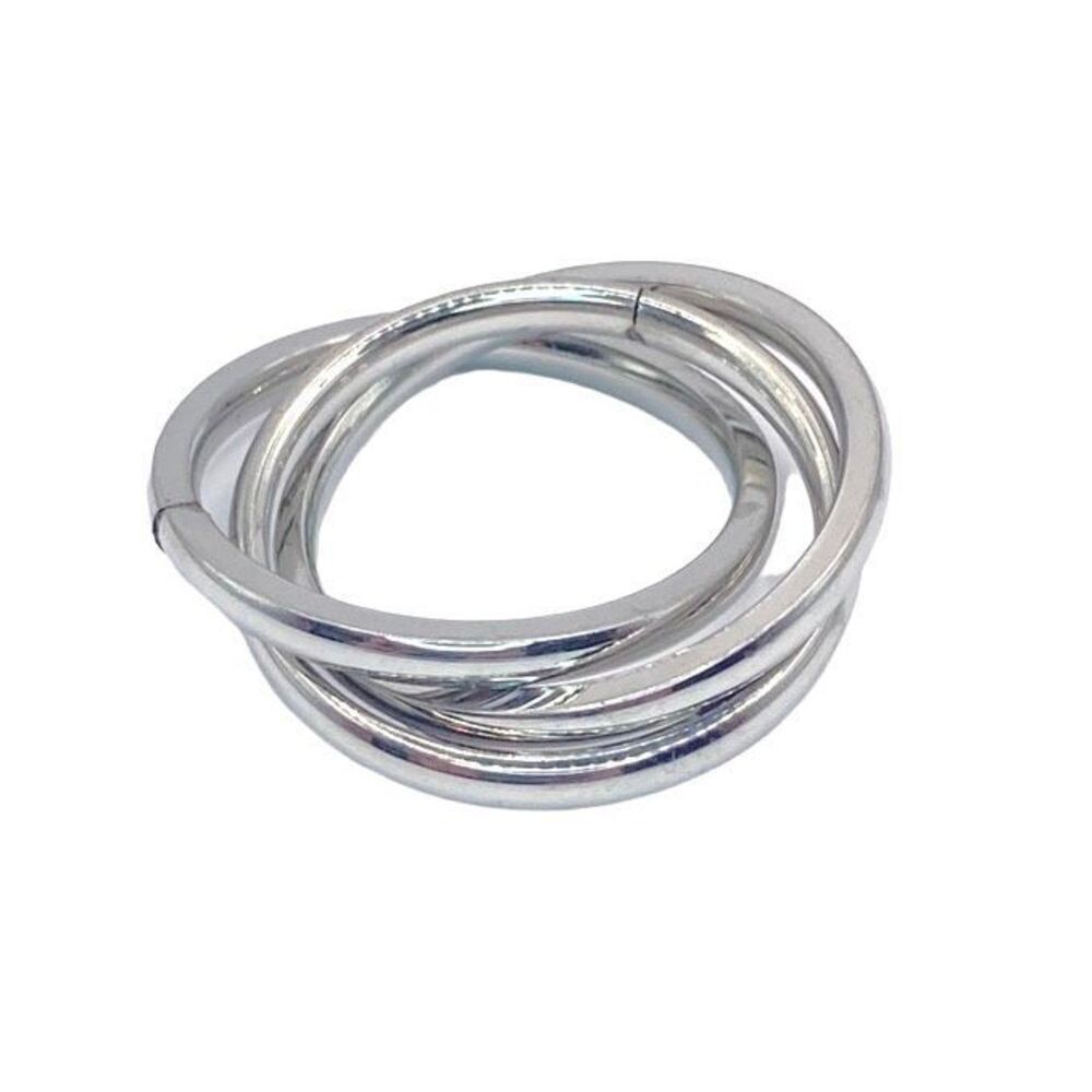 Silver Fidget Ring Interlocking Anti Anxiety Ring Size 5